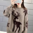thumbnail image 3 of Suéteres de punto sueltos de Año Nuevo para mujer, jersey de otoño e invierno, prendas de punto informales cálidas, camisetas suaves que combinan con todo para mujer, 3 of 5