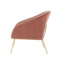 thumbnail image 4 of Nicole Miller Velvet Accent Chair Kamryn Barrel Style, Blush/Gold, 4 of 9