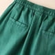 thumbnail image 5 of Pantalones anchos de algodón y lino para mujer: cintura alta elástica, corte holgado y ajustado, pantalones rectos informales para primavera/otoño, 5 of 5