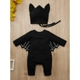 thumbnail image 3 of Uccdo My First Halloween Outfits Newborn Baby Boy Girl Bat Skeleton Print Bodysuit Infants Hoodie Romper Jumpsuit, 3 of 8
