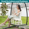 thumbnail image 6 of JoyView Macrame Hammock Chair with 2 Cushions and Hardware Kits,Cotton Rope Swing Chair for Indoor Outdoor Bedroom Patio Garden,Max 330lbs- Beige, 6 of 6