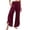 Red, variant on Linen Palazzo Pants for Women Spring Summer Smocked High Waist Wide Leg Asymmetric Ruffle Hem Flowy Beach Pants with Pockets