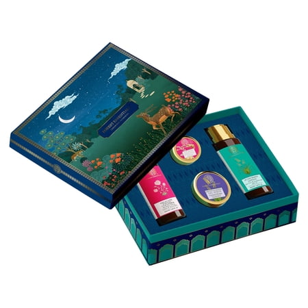 Forest Essentials Bahaar Facial Indulgence Gift Set | Skin Care Gift Box With Sunscreen, Face Wash, Face Scrub & Lip Balm | All Occasions Gift For Her & Him | 4 Piece Gift Set