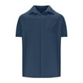 thumbnail image 4 of Coorders George Men's Button Down Shirt with pocket, Casual Mens Hidden Nit Shirt ,Dark Blue,M, 4 of 5