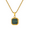 Gold-A, variant on Men's Necklace Malachite / abalone shell / tiger eye stone / turquoise Necklace for Men Women Stainless Steel Square/Rectangle Pendant Necklaces with Box Chain