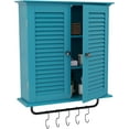 thumbnail image 3 of SHMAMT Bathroom Cabinet Wall Mounted Green Designer Bathroom Wall Cabinet Medicine Cabinet with Double Shutter Doors 3 Tier Adjustable Shelf with Towel Rack Over The Toilet Storage Cabinet Laundry, 3 of 5