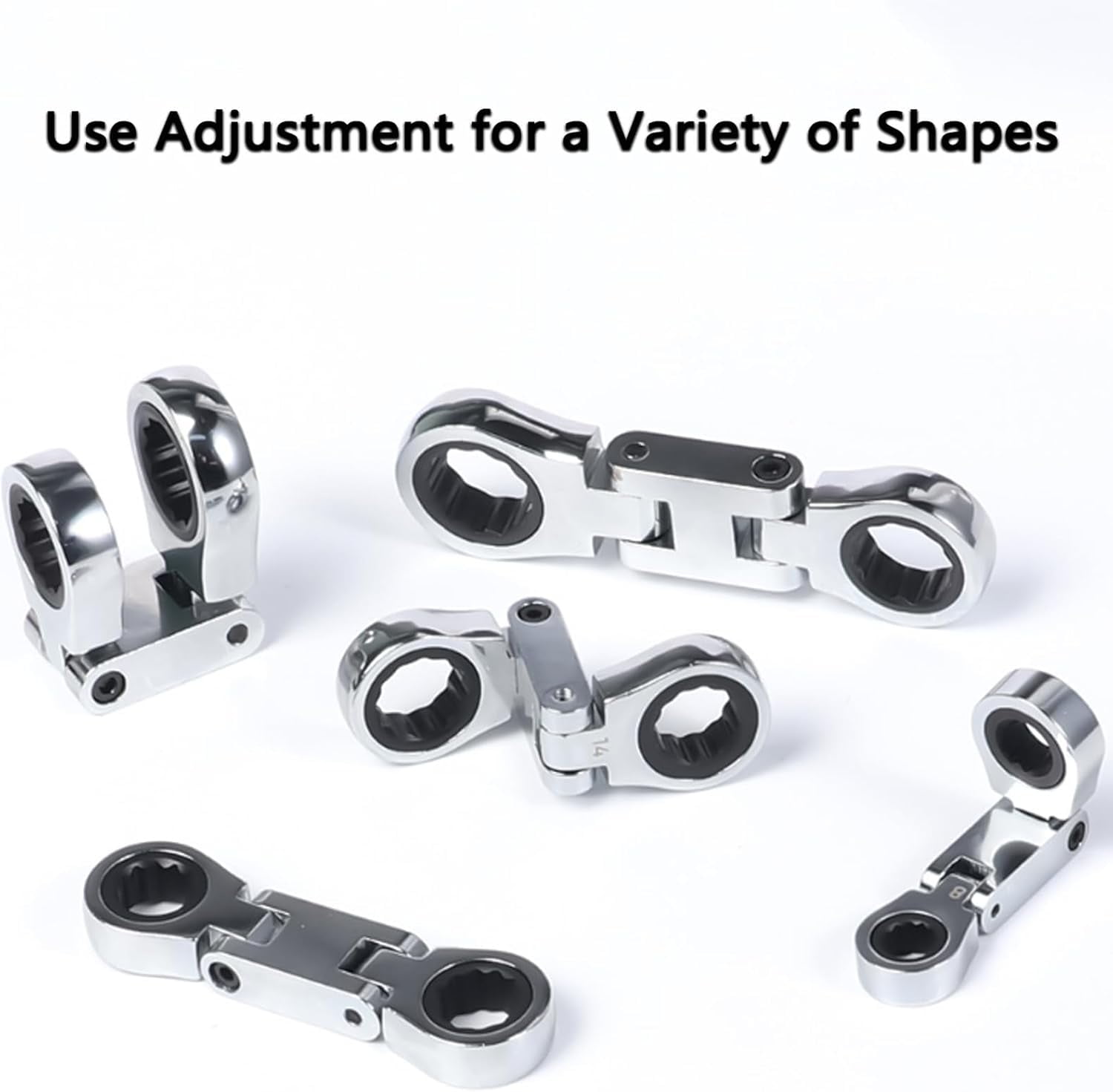 5pcs Dual-Drive Nano Flex-Head Pocket Ratchet, 3/4“ Inch Retractable Ratchets Wrenches Set, 2025 New 5pcs Flex Head Ratchet Set, for Mechanical, Plumbing Repair Narrow Spaces