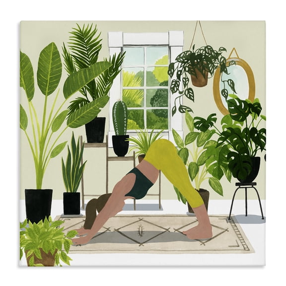 Stupell Industries Eclectic Female Yoga Modern Plant Room Canvas Art, 17 x 17, by Grace Popp