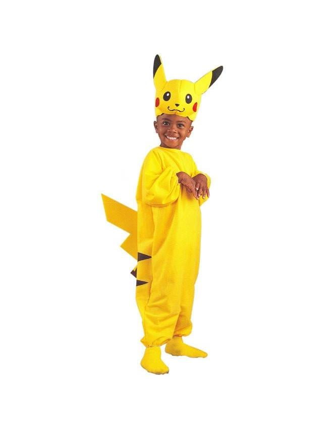 Pokemon Pikachu Costume Youth L Halloween Dress Up Boys Outfit Mask Yellow New 