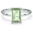 thumbnail image 3 of Gem Stone King 14K White Gold Green Prasiolite Solitaire Engagement Ring for Women | 2.90 Cttw | Octagon 10X8MM | Gemstone Birthstone | Size 6, 3 of 6