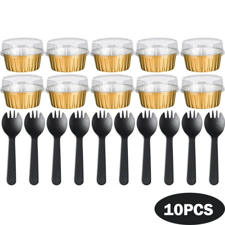 

Skycarper 10pcs Cupcake Cups with Lids Desserts Flan 125ml Baking Cups with Lids Aluminum Foil Desserts Cupcake Flan Cheesecake Custard Cake Cups Catering Gathering (Blue)