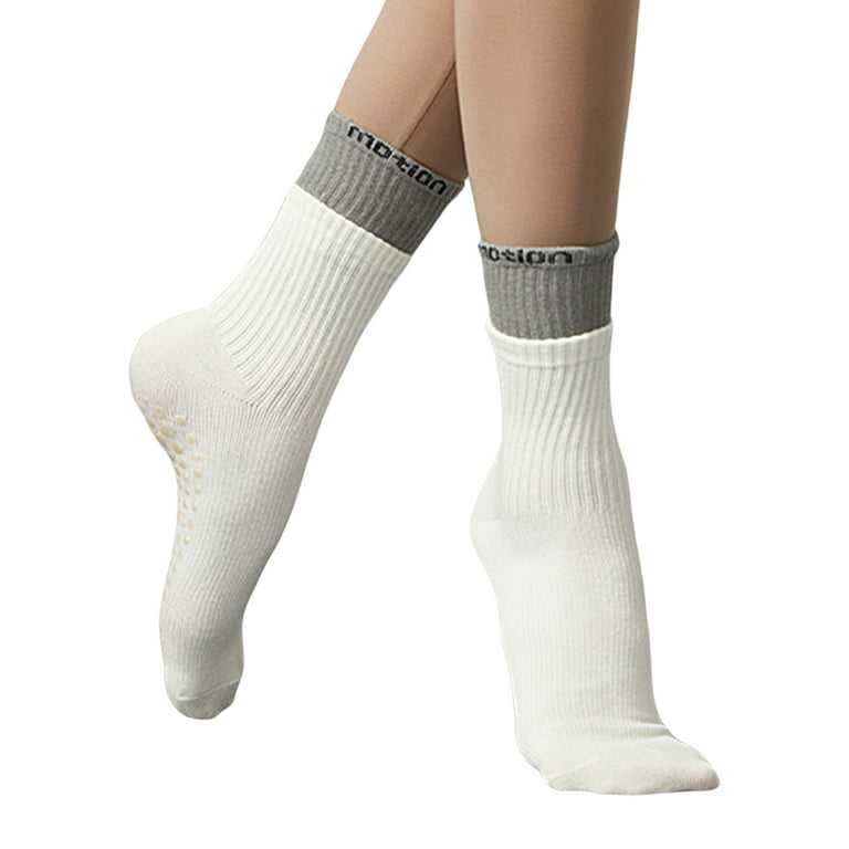Mairbeon 1 Pair Pilates Socks Breathable Autumn Winter Women Fitness  Pressure Socks for Home Gym 