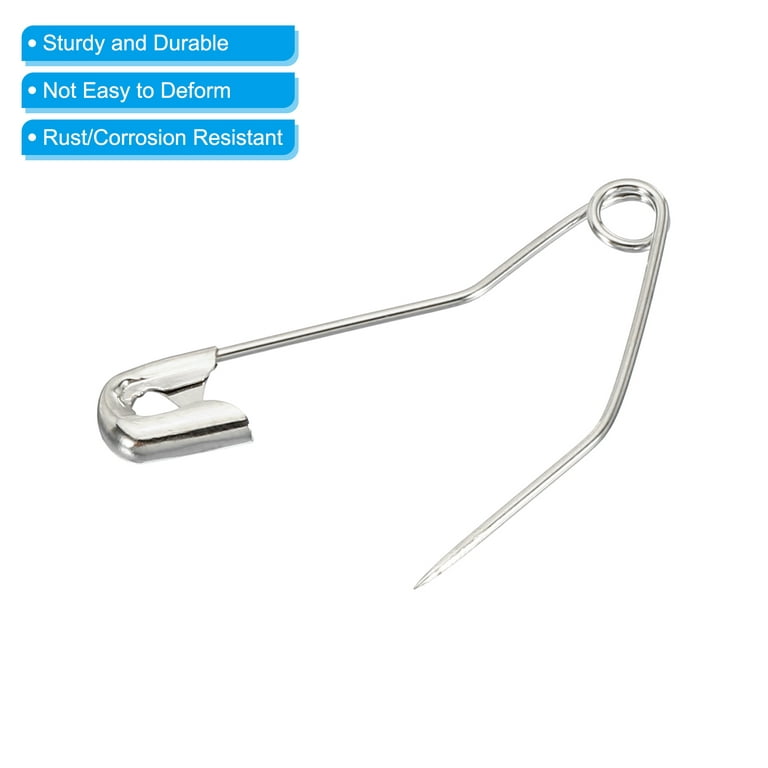 Uxcell Safety Pins 1.5 Inch Metal Nickel Plated Curved Sewing Pins