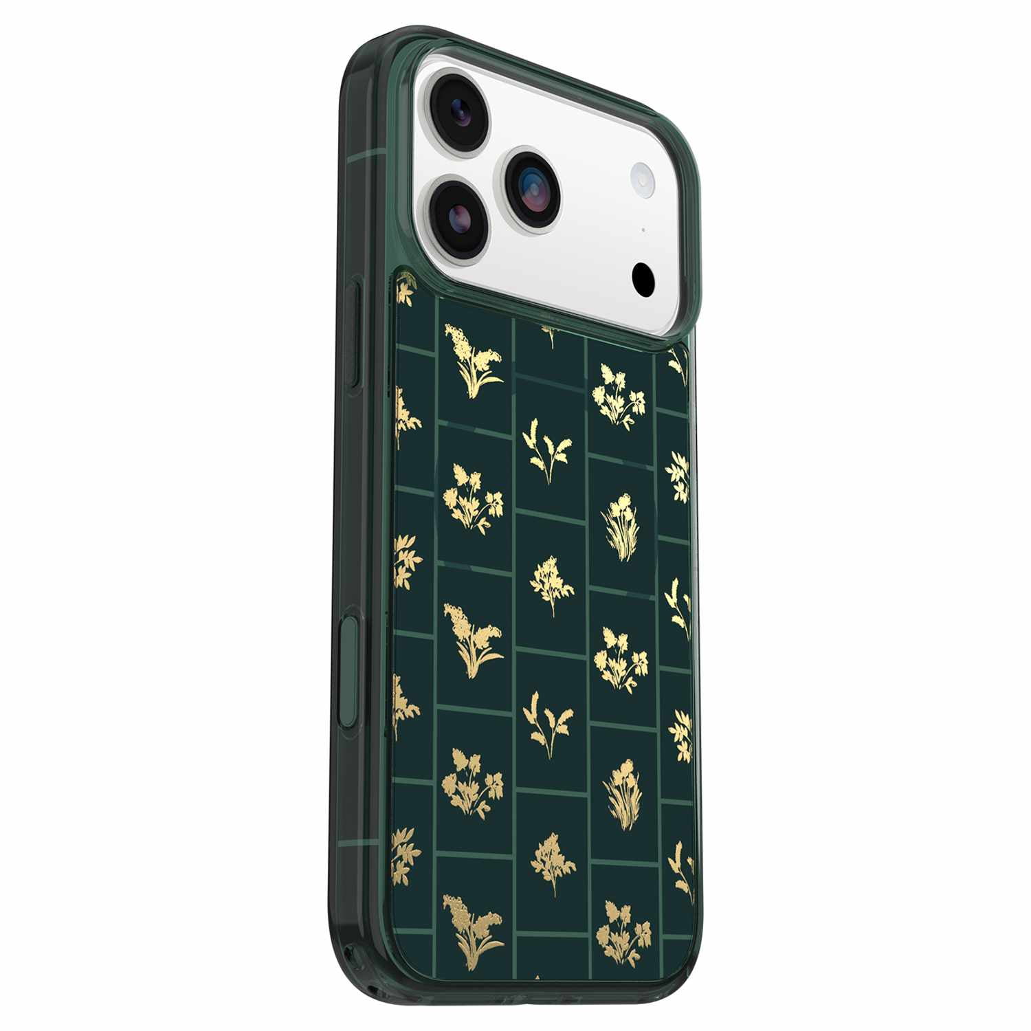 OtterBox Symmetry Clear MagSafe Case w/Camera Control Golden Bloom (Green) for iPhone 17
