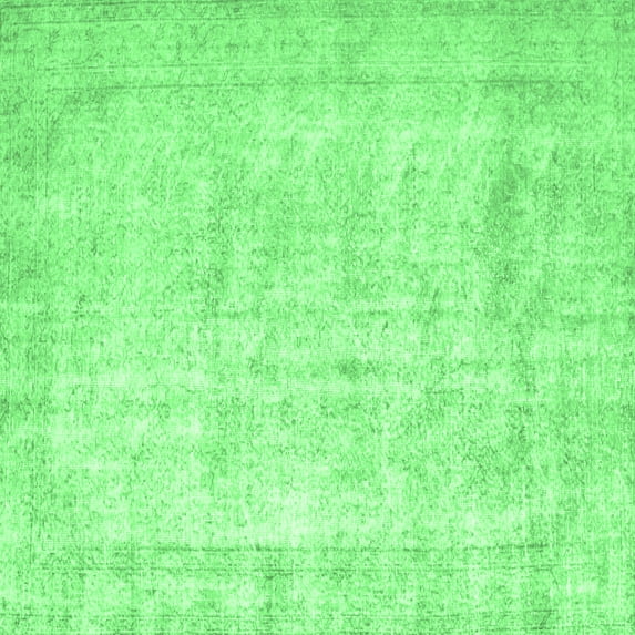 Ahgly Company Indoor Square Persian Emerald Green Traditional Area Rugs, 6' Square