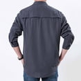 thumbnail image 4 of LWITHSZG Button Down Shirt Men Loose Fit Collared Long Sleeve Shirts Fall Lightweight Going Out Tops Work Casual Outerwear with&nbsp;Pockets, 4 of 6