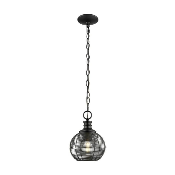 Golden Lighting Calypso 1-light 8in Pendant in Matte Black