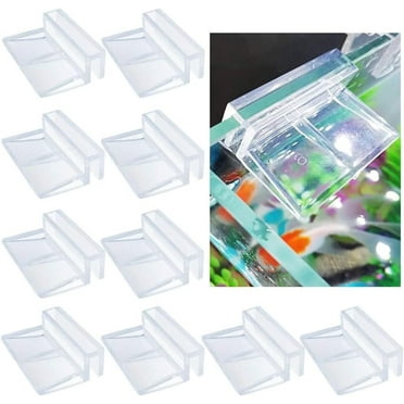 10Pcs Aquarium Lid Clips 6mm for Rimless Aquarium Acrylic Fish Tank Glass Cover Clip Support Holder, Aquarium Cover Bracket (6mm)
