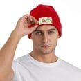 thumbnail image 6 of ZICANCN Pastel Owls Floral Leaves Knit Beanie Hat, Winter Cap Soft Warm Classic Hats for Men Women, Red, 6 of 8