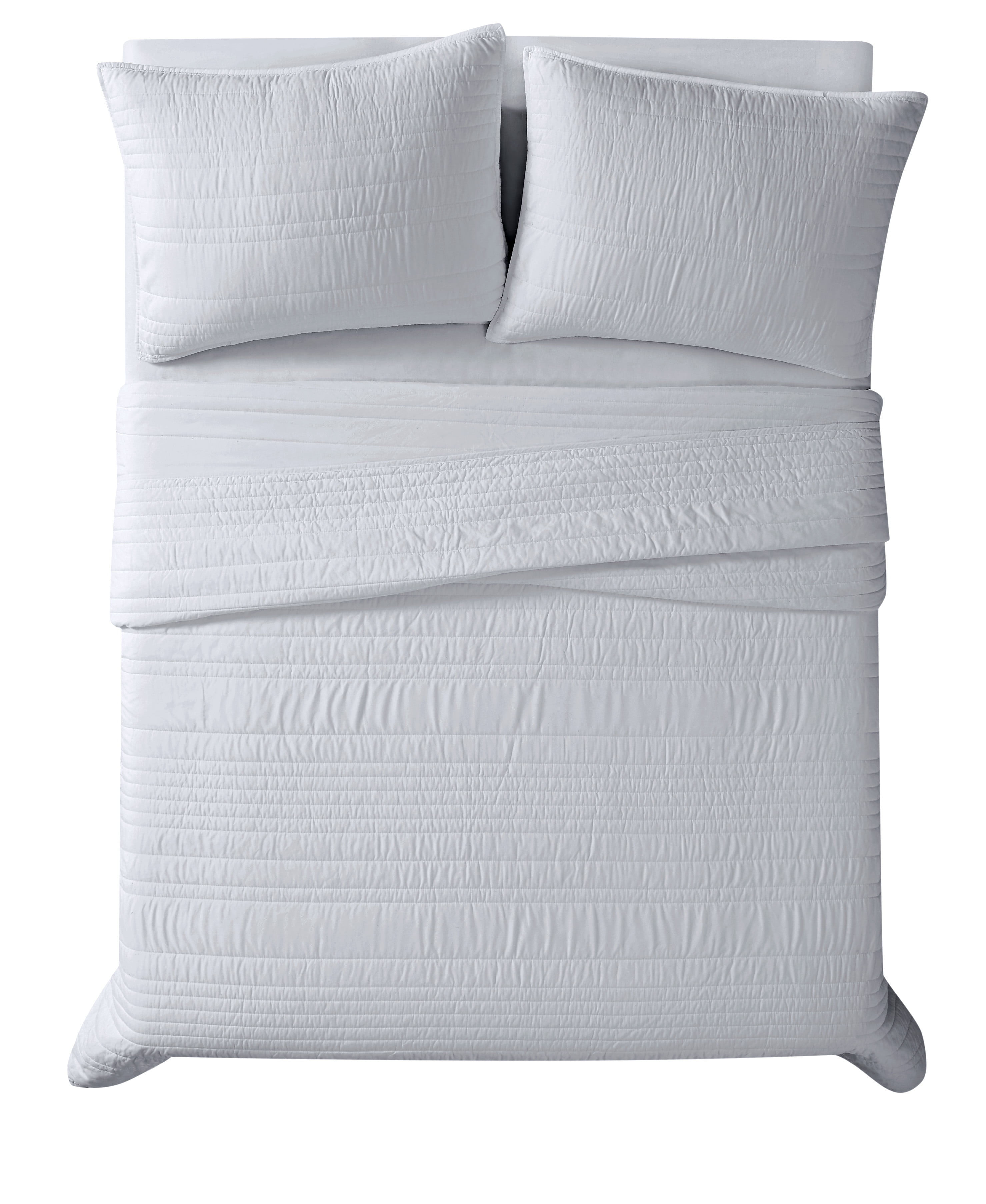 Truly Calm Antimicrobial 100% Microfiber Polyester Grey 2-Piece Twin XL Quilt Set, Solid Casual themed, Adult Bedding, OEKO-TEX Certified