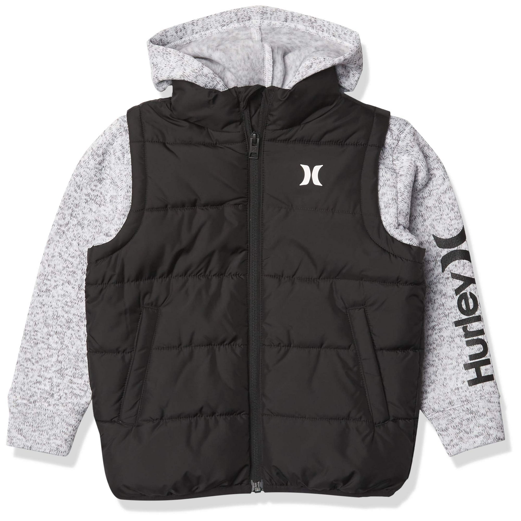Hurley Boys 2fer Puffer Jacket Black 5 Black
