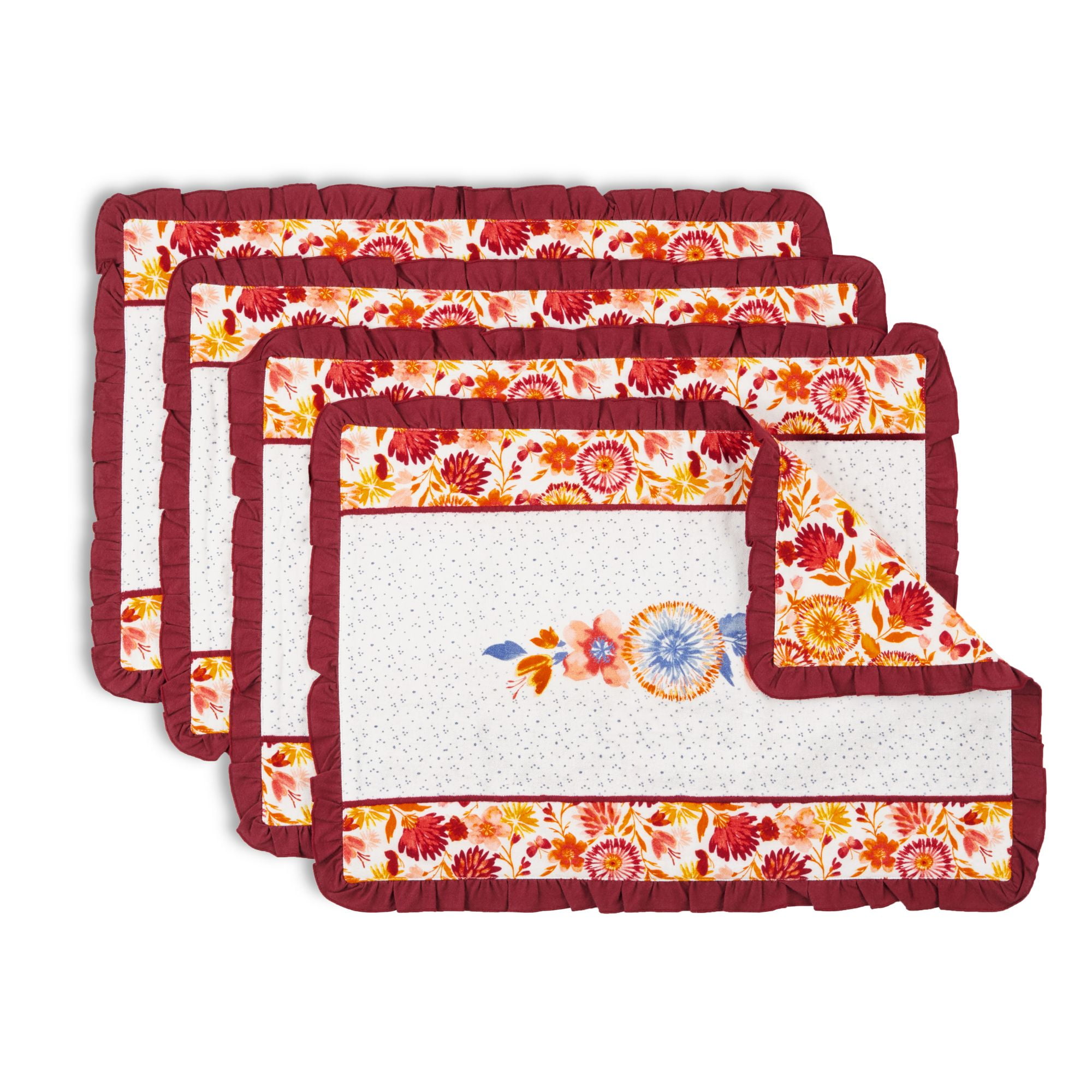 The Pioneer Woman Fluttering Fancies Fabric Placemat Set, Multicolor ...