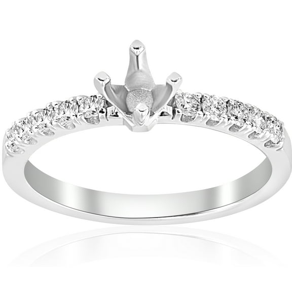 Pompeii 1/4ct Diamond Engagement Ring Setting 14k White Gold Mount (G,I1)
