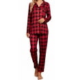 thumbnail image 3 of Ekouaer Christmas Mens Womens Family Matching Pajamas Long Sleeve Button Down Pj Set Festival Party Sleepwear, 3 of 3