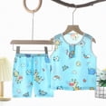 thumbnail image 2 of TOWED22 Baby Boy Summer Clothes Tropical Palm Tree Print T-shirt Shorts Set Infant Toddler Hawaiian Beach Outfits Mint Green,7-8 Y, 2 of 4