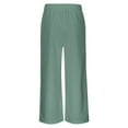 thumbnail image 3 of Rhuody Girl Pants High Waist Sweatpants Straight Leg Children'S Knee Length Slacks Solid Color Shorts Comfortable Trousers Light Green 10-11 Years, 3 of 9