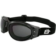 Birdz Eagle Padded Motorcycle Airsoft Goggles w/ Smoke Anti Fog Lenses