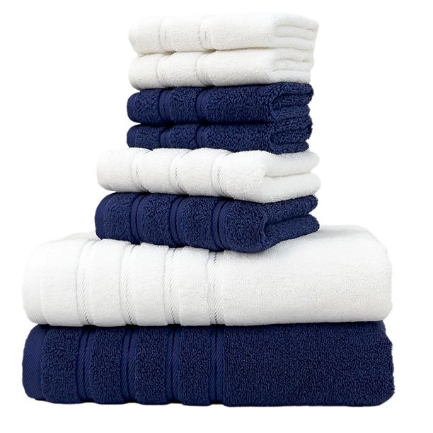 8 Piece Towel Set Turkish Cotton Bathroom Super Absorbent 4 Square Towel 2 Face Towel 2 Bath Towel Set Hotel Beauty Salon Sauna