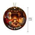 thumbnail image 3 of Christmas Santa Claus Holiday Circular Sign Decorations for Indoor Outdoor Door Wall Hanging Festive Xmas Party Home Ornament Decor, 3 of 7