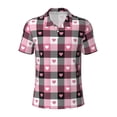 thumbnail image 2 of Daiia Heart Plaid Pattern Men’s Polo Shirts,Solid Deck Shirt,Classic Fit, Breathable Cotton Polo for Casual and Sport Wear-Medium, 2 of 7