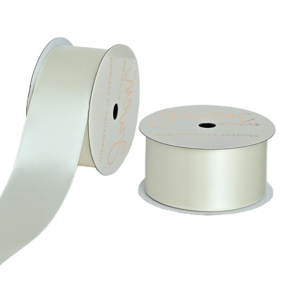 Gwen Studios 1.5" Cream Satin Ribbon, 7 Yards