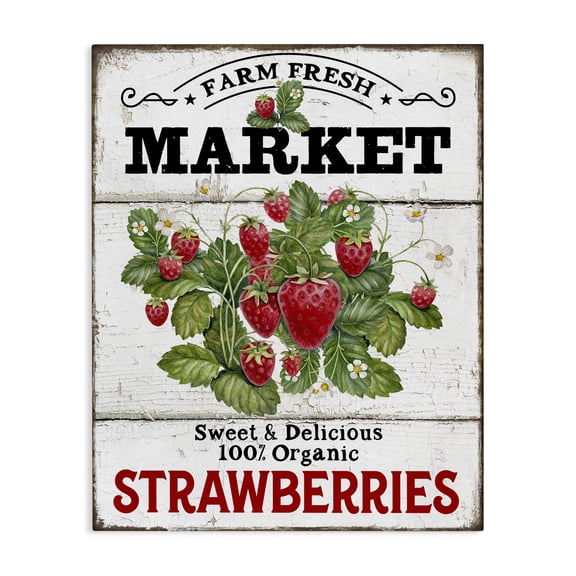 Stupell Industries Cottage Farm Fresh Strawberries Canvas Art, 16 x 20, by Creatif Belle