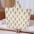 thumbnail image 5 of Beige Highland Cow Hat Scarf Pattern Hooded Bath Towel，60"x35" for Ages 3 To 12 Kids, Quick Dry Lightweight Soft Microfiber Hood Beach Towel Cover Up for Kids, 5 of 7