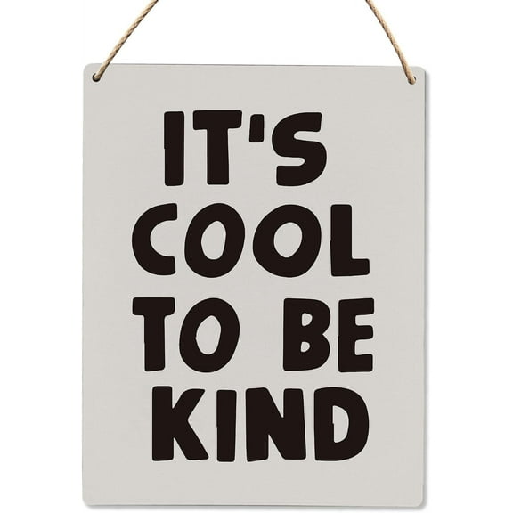 8x10 Inch Boys Room Decor, It'S Cool To Be Kind Wood Hanging Sign, Inspirational Wall Art Wall Decor, Boys Room Toddler Room Kids Room Wooden Slogan Hanging Sign