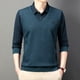 thumbnail image 2 of Suéter de papá de mediana edad con cuello de camisa de manga larga y falso otoño e invierno para hombre, 2 of 5