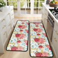 thumbnail image 4 of Kitchen Rugs Sets Of 2,Pioneer Flower Floral Print Pattern Anti Fatigue Kitchen Mat Rugs Non Slip Washable,Decorative Kitchen Floor Mats for Kitchen,Sink,Laundry,17"x47"+17"x47", 4 of 5