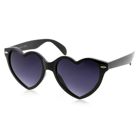 Womens Cute Sweet Heart Shape Black Sunglasses