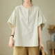 thumbnail image 1 of Fiudx Ofertas Relámpago Mujer Primavera/Verano Ocio Moda Suelta Color Sólido Manga Corta Cuello Redondo Top, 1 of 4