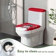 thumbnail image 5 of HELLHERO Snowman Candy Cane Pack of 2 Toilet Seat Lid Cover Set Universal Elastic Fabric, Stretch, Bathroom, 5 of 8