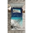 thumbnail image 3 of Ambesonne Beach Quilted Bedspread Set 2 Pcs, Seascape Theme Driftwood, Twin Size, Turquoise and Blue, 3 of 3