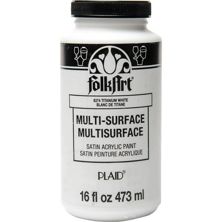 UPC: 0028995063749 | FolkArt Multi-Surface Satin Acrylic Paint in Assorted Colors 16 oz Titanium White 16 Fl Oz