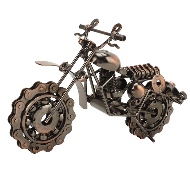 Modelo de juguete de motocicleta textura antigua metálica motocicleta de Metal duradera y resistente para decoración de niños Anggrek Otros