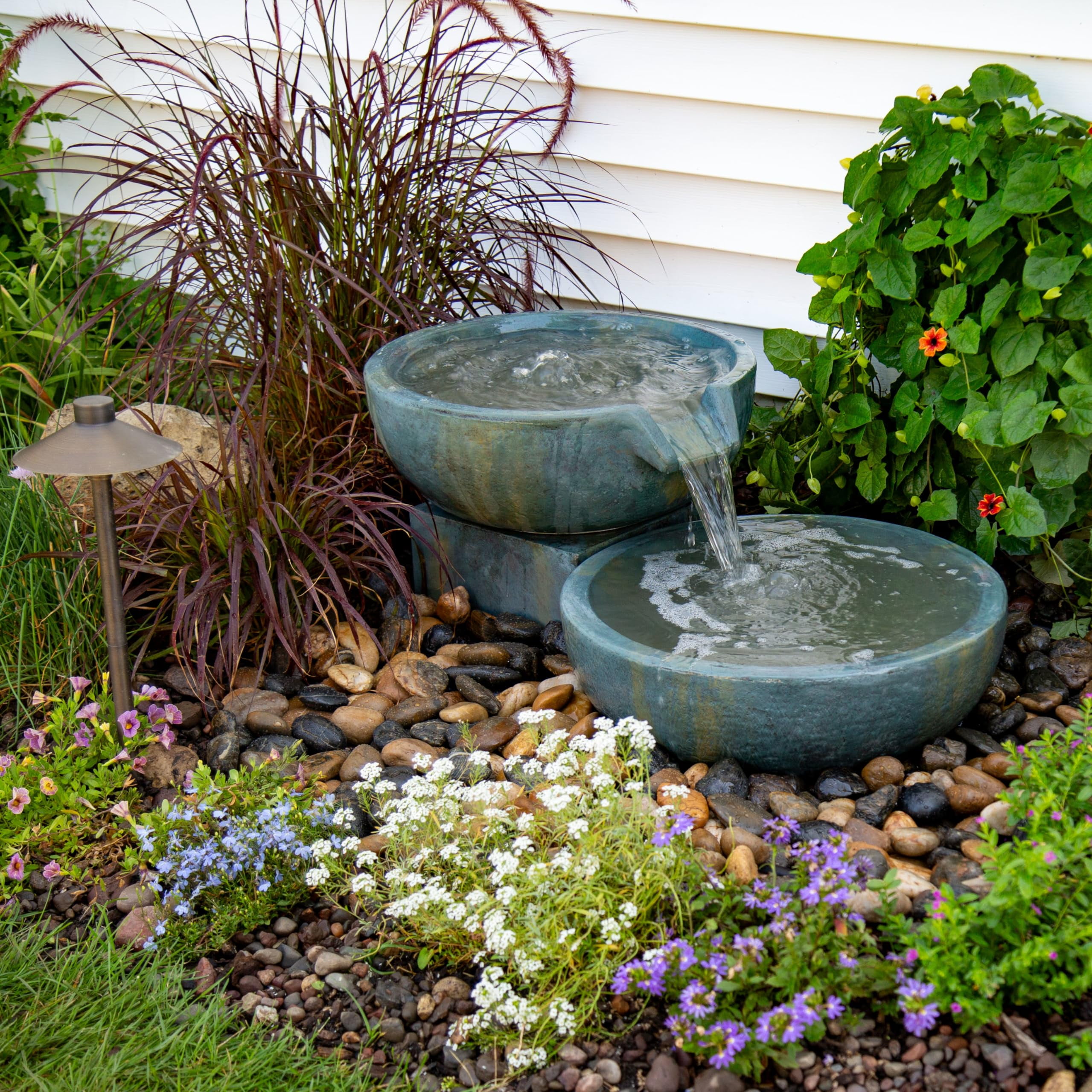 Aquascape 19 inch / 21 inch Dia (49/52 cm) Spillway Bowl and Basin Kit Outdoor Fountain, Patina