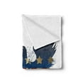 thumbnail image 2 of Eagle Soft Flannel Fleece Throw Blanket, American Flag on Silhouette of National Bird of Country Majestic Animal, Cozy Plush for Indoor and Outdoor Use, 60" x 80", Blue Red Sepia, by Ambesonne, 2 of 5