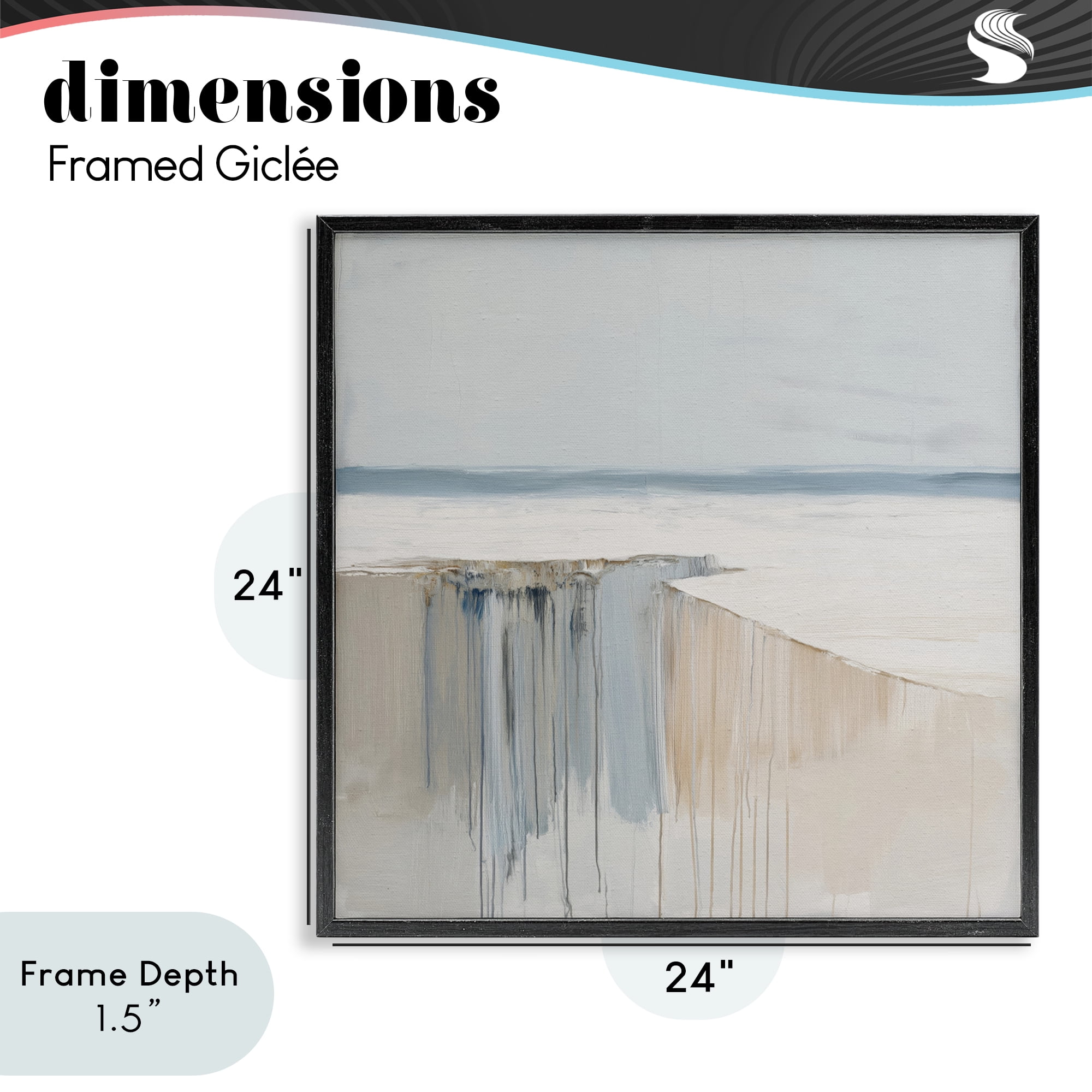 Stupell Industries Precipice Neutral Abstraction Black Framed Giclee Art, design by Svetlana Aleynikova