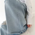 thumbnail image 5 of WMQPNNS Girls Denim Pants Wide Leg Jeans with Pockets, Elastic Waist Cute Print Baggy Denim Pants Girl Clothing, Size 11-12 Years, lz1-Light Blue, 5 of 9